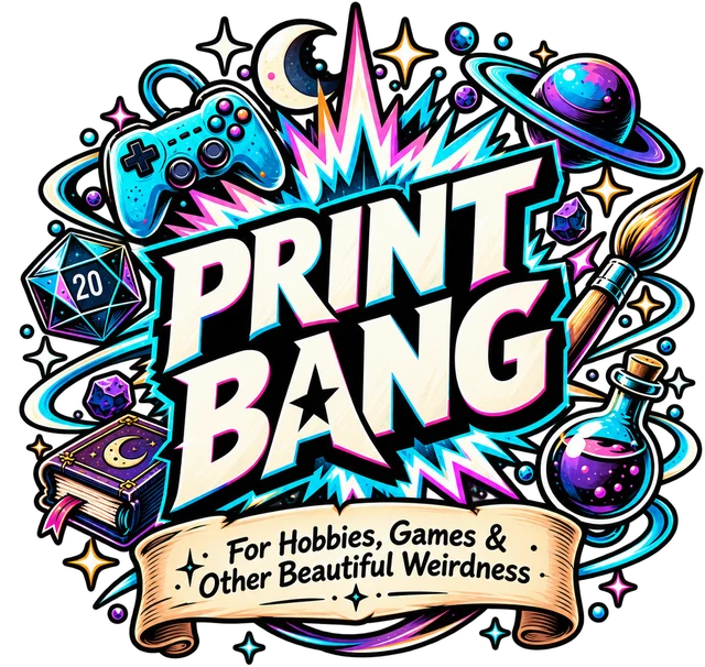 Print Bang logo: For Hobbies, Games & Other Beautiful Weirdness